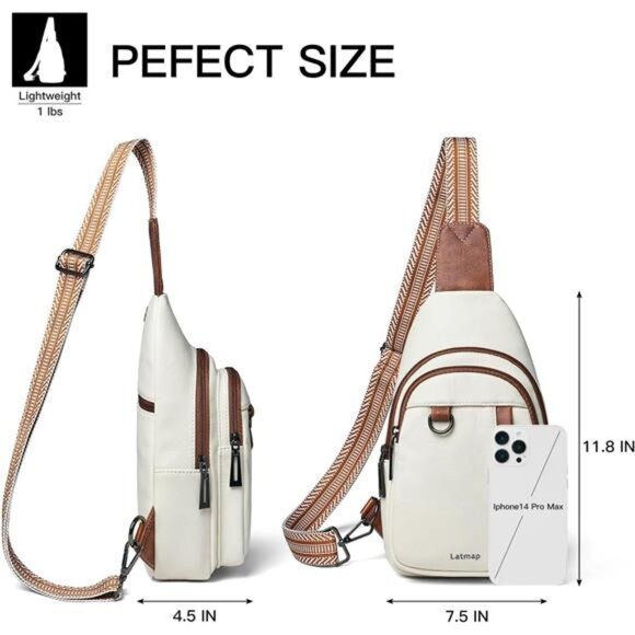 7L Sling Bag for Women Men Leather Small Sling Backpack Daypack Anti Theft - Picture 6 of 7